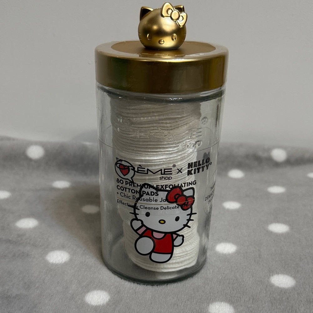 Hello Kitty Reusable Jar with 80 Cotton Pads